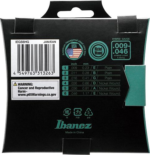 Ibanez IEGS6HG (9-46) Комплект струн для электрогитары.